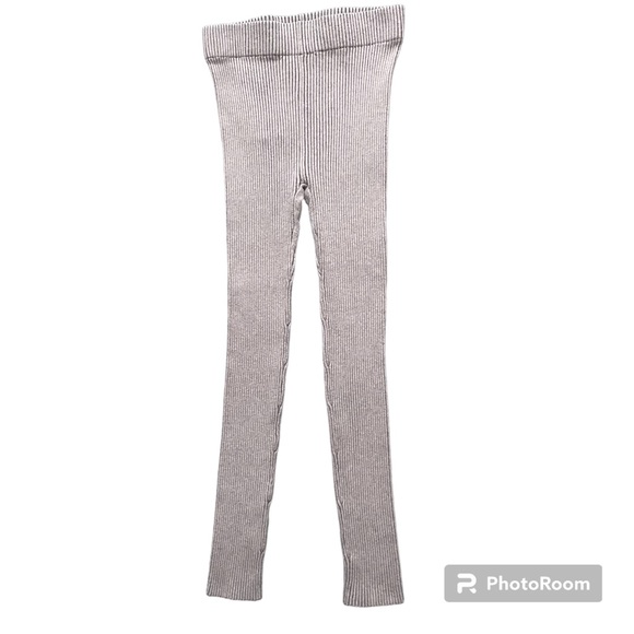 Lunya Leggings Mellow Grey Ribbed Organic Cotton Blend Size Medium Gentl… - Picture 1 of 12